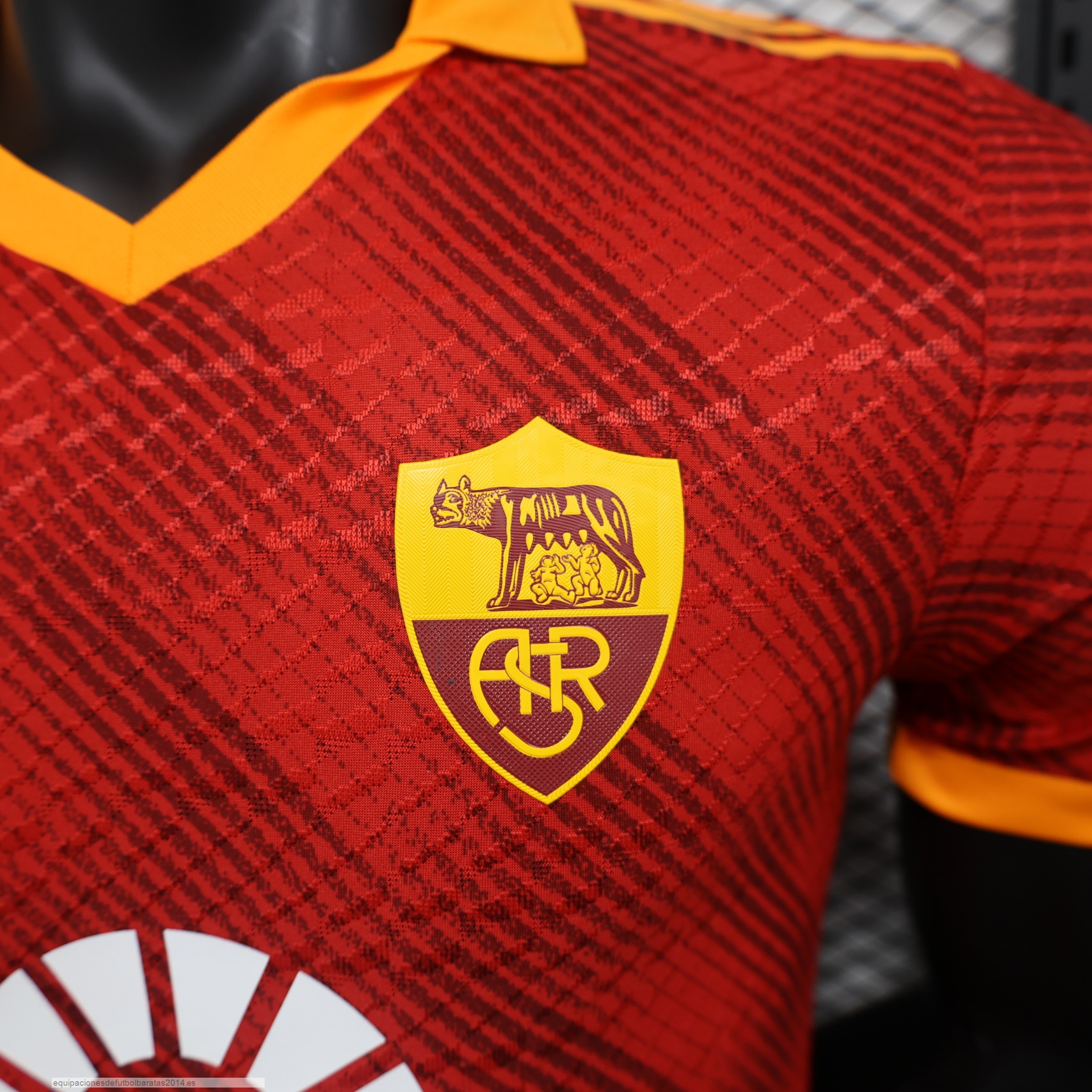 Nuevo Tailandia Cuarta Jugadores Camiseta As Roma 23/24 Rojo Baratas